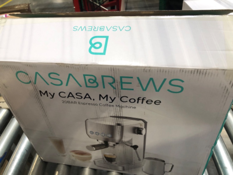 Photo 2 of CASABREWS Espresso Machine 20 Bar, Professional Espresso Maker Cappuccino Machine with Steam Milk Frother, Stainless Steel Espresso Coffee Machine with 49oz Removable Water Tank, Gift for Dad Mom