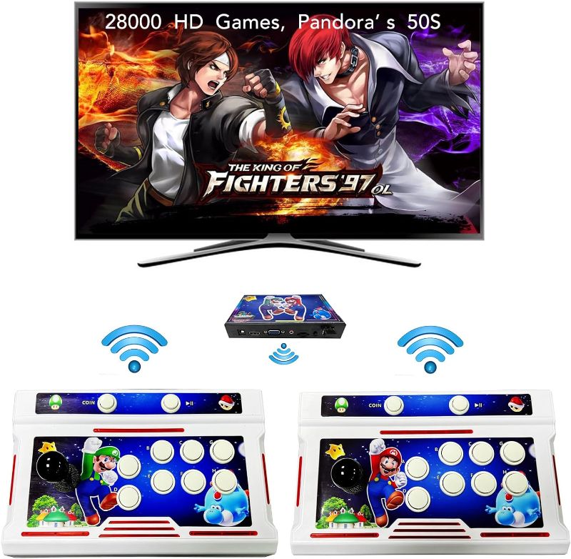 Photo 1 of [28000 Games in 1 50S Pandora Box Arcade Game Console Compatible PC & Projector & TV,3D Games 1-4 Players Double Joystick Favorite List Game Category Save/Search/Hide/Pause/Delete Games