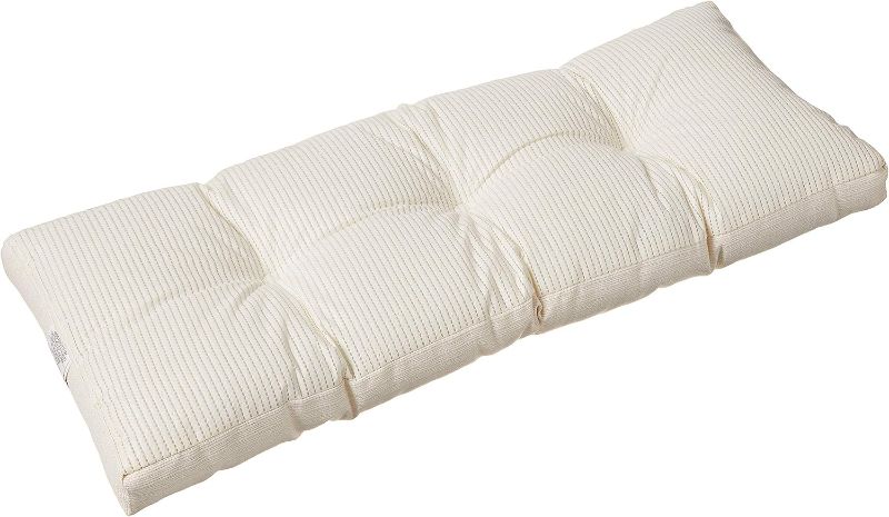 Photo 1 of  The Gripper Omega Non-Slip Tufted Bench Cushion for Indoor Furniture, Entryway Storage, Bay Window, Corner Nook or Piano Seat, 35 Inches, 01 Ivory