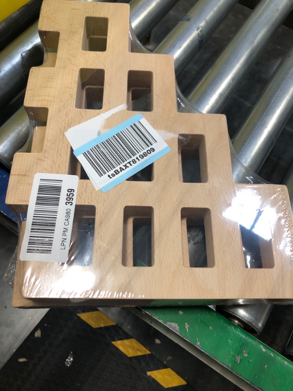 Photo 2 of **MISSING PARTS**KOAICS 2PCS Beechwood Trapezoidal House Sets, Acrylic Gem Building Block Accessories, Wooden Building Block Accessories, Stacker & Sort Block Toy for Kid (2PCS Beechwood Trapezoidal House Sets)