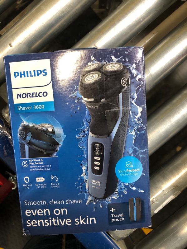 Photo 3 of **USED** Philips Norelco Shaver 3600, Rechargeable Wet & Dry Electric Shaver with Pop-Up Trimmer and Storage Pouch, S3243/91 Latest Version Shaver Series 3000