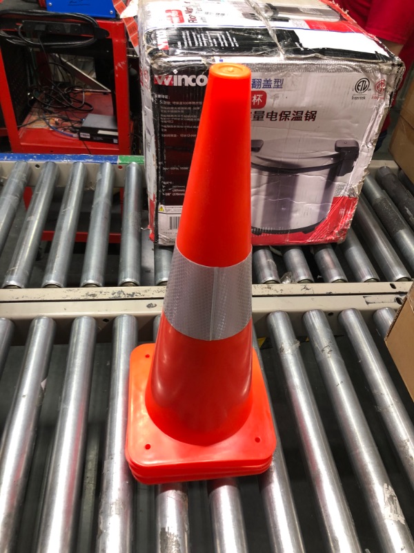 Photo 1 of 15 inch Traffic Safety Cones with Reflective Collars,[4 Pack]Orange Construction Cones| Parking Cones| Soccer Training Cones |Road Cones for Parking lot, Driveway, Sport and Driving Training. 15in Orange