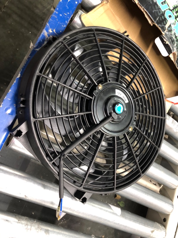 Photo 3 of 14 Inch Universal Slim Fan Push Pull Electric Radiator Cooling Fan Mount Kit 12V 90W Black