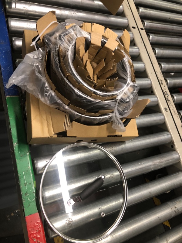 Photo 1 of Granitestone Nesting Stock Pot Set Nonstick 6 Piece Multipurpose Stockpot Set, Ultra Nonstick Coating, 100% PFOA Free, 5qt, 3qt & 1.5qt Pots with Tempered Glass Lids, Dishwasher Safe, Black