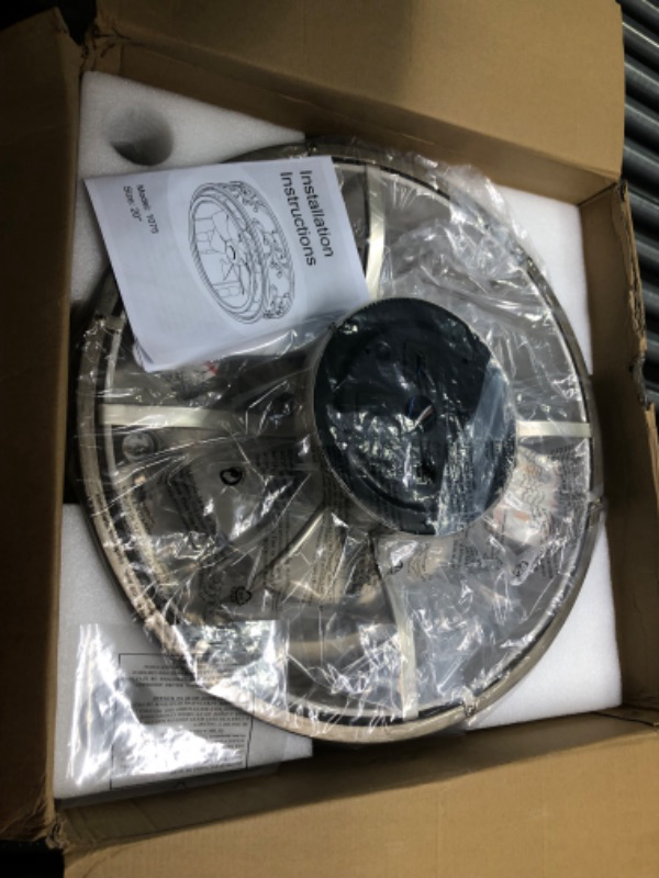 Photo 1 of WWM Flush Mount Caged Ceiling Fan with Light and Remote,20" Crystal Low Profile Ceiling Fans with Reversible Motor, Modern Small Bladeless Fan for Bedroom Kitchen Living Room(6 E12 Bulb Include) 1075 Crystal Caged