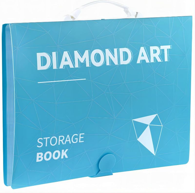 Photo 1 of A3 Diamond Painting Storage Book for Diamond Painting Kits, Diamond Art Portfolio Book for Diamond Painting Accessories with 30 Pags Clear Pockets Plastic Sleeves?16.8X12.5 Inch)