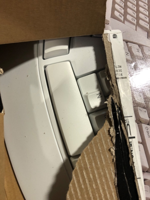 Photo 1 of Perixx PERIBOARD-512W Periboard-512 Ergonomic Split Keyboard - Natural Ergonomic Design - White - Bulky Size 19.09"X9.29"X1.73", US English Layout Wired White Keyboard