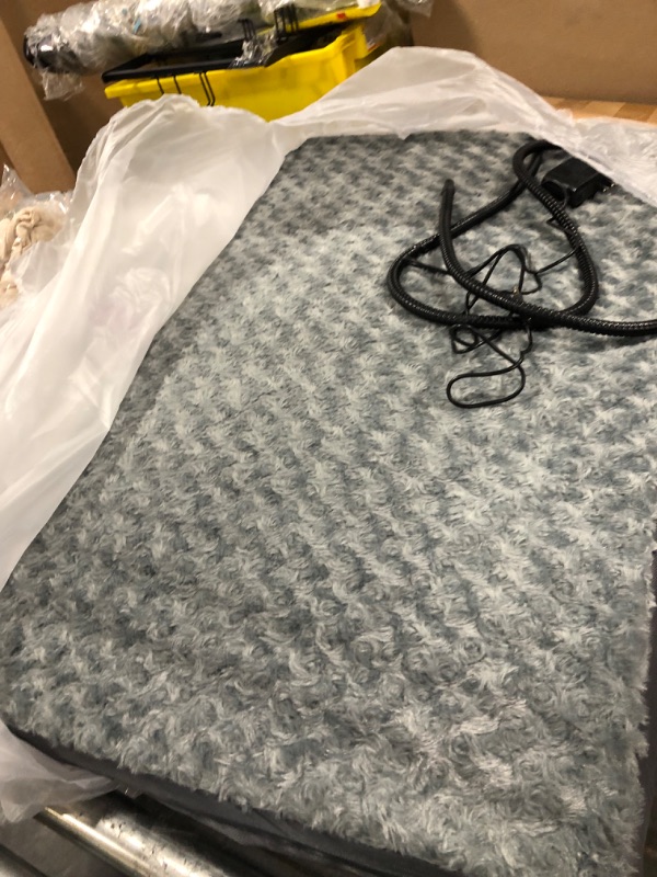 Photo 1 of **CORD UNUSABLE//NON FUNCTOINAL** HyphessAda Upgraded Heated Dog Bed with Enlarged Heating Area, 12V Safe Voltage Arthritis Orthopedic Dog Bed with Memory Foam, Heated Pet Bed with Waterproof Cover for Medium, Large, XL Dogs (Large)