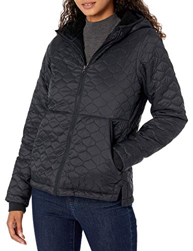 Photo 1 of Amazon Essentials Women's Lightweight Water-Resistant Sherpa-Lined Hooded Puffer, Black, XX-Large
