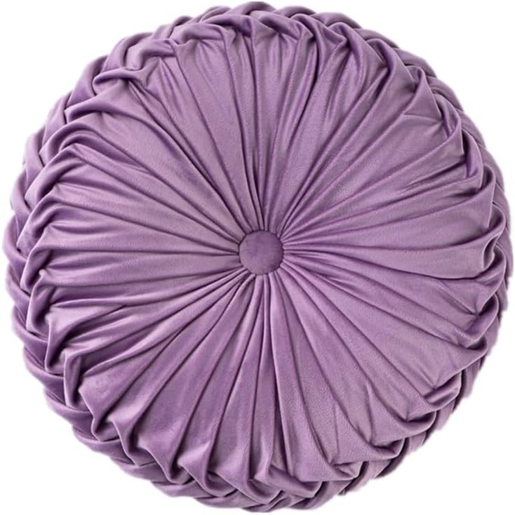 Photo 1 of 
ChenLee Round Velvet Throw Pillow Soft Pleated Pumpkin Seat Cushion 15x15 inches Floor Decorative Round Pillow for Bed Sofa Couch Car Seat (Light Purple,...