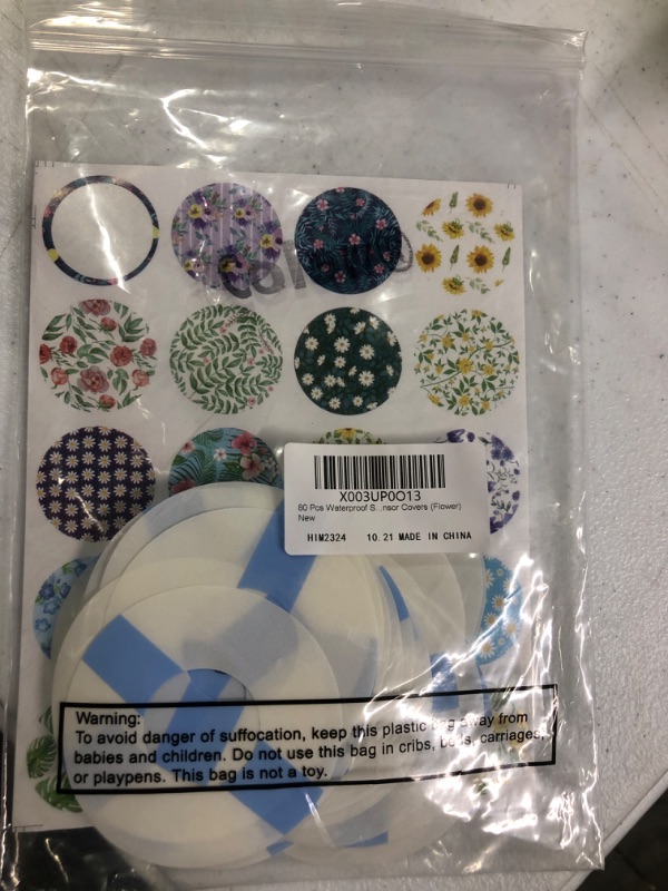 Photo 2 of 80 Pcs Waterproof Sensor Covers Compatible with Freestyle Libre and 80 Sensor Stickers Set Transparent Adhesive Patches Sensor Covers (Flower)