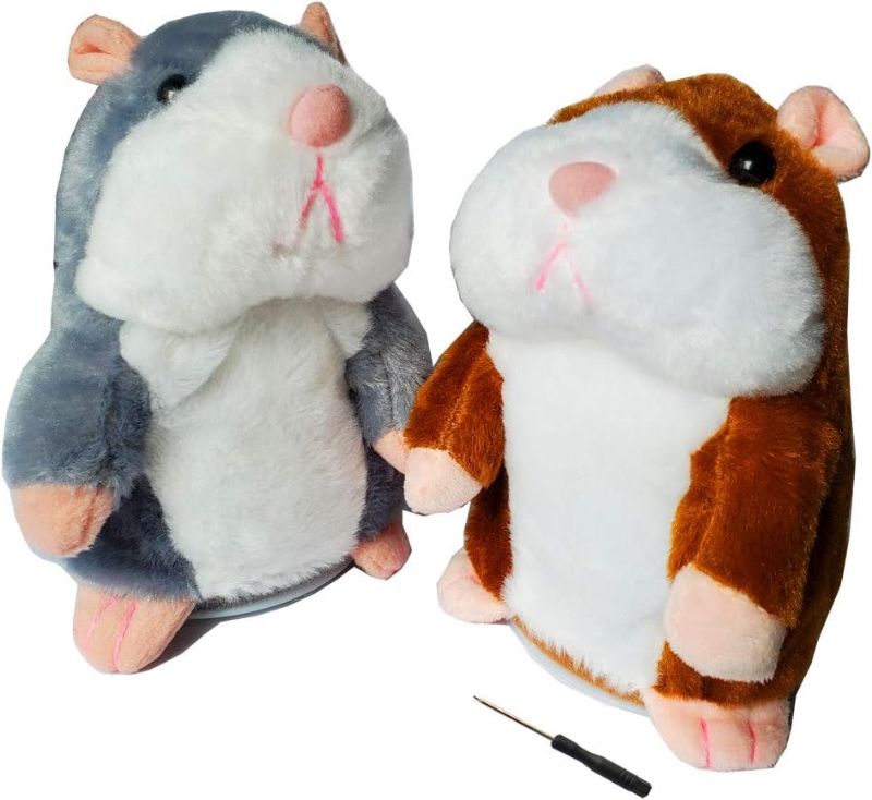 Photo 1 of **USED** 2 Pack Talking Hamster Toy Animal Talking Toys Repeats What You Say Mimicry Pet Talking Record for Boys and Girls