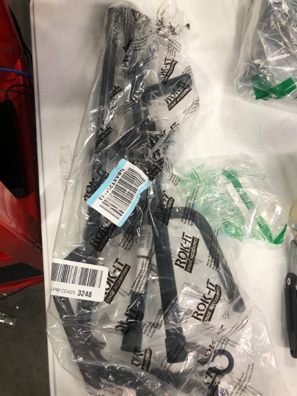 Photo 1 of **SOLD AS PARTS**Rok-It Standard Stand for Acoustic, Electric, or Bass Guitars; (RI-GTRSTD-1) & Ernie Ball Polypro Guitar Strap, Black (P04037)