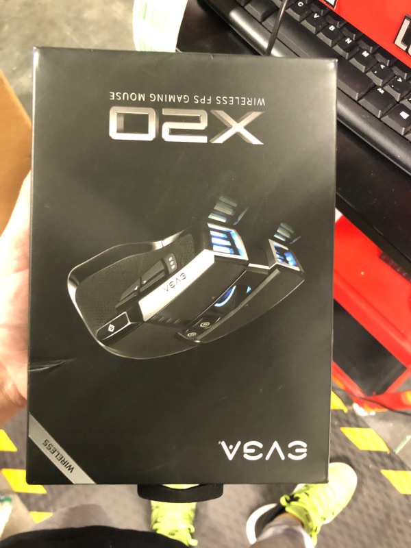 Photo 1 of EVGA X20 Wireless Gaming Mouse, Wireless, Black, Customizable, 16,000 DPI, 5 Profiles, 10 Buttons, Ergonomic 903-T1-20BK-KR
