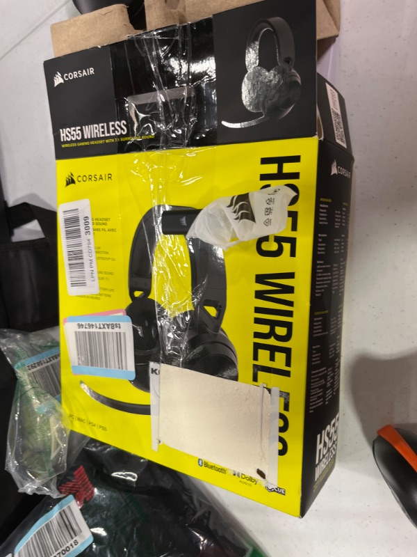 Photo 1 of CORSAIR HS55 WIRELESS Multiplatform Lightweight Gaming Headset With Bluetooth - Dolby 7.1 Surround Sound - iCUE Compatible - PC, PS5, PS4, Nintendo Switch, Mobile - Black HS55 Wireless/Bluetooth Carbon