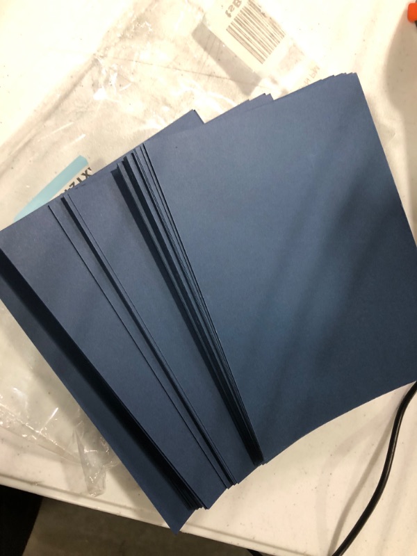 Photo 2 of 100 Pack Thick Paper Cardstock Blank Heavy Cards Stock for Invitations, Greeting Cards Making, Postcards, Photos, 250GSM Thick Paper (Navy Blue, 5x7 inches) 5x7 inches Navy Blue