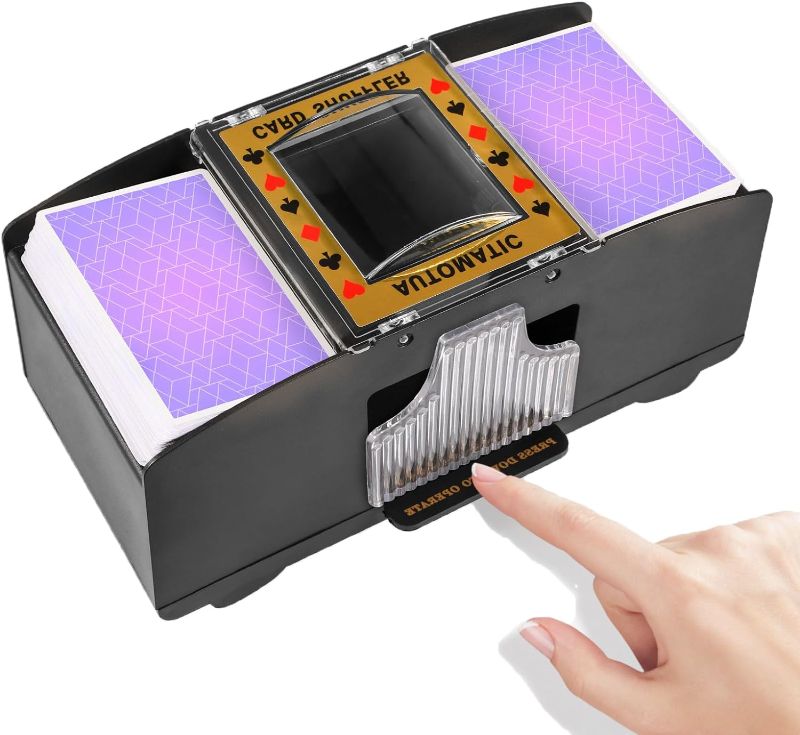 Photo 1 of **FOR PARTS** FEIERYA Automatic Card Shuffler,Playing Card Shuffler Electric for Poker UNO Card Game
