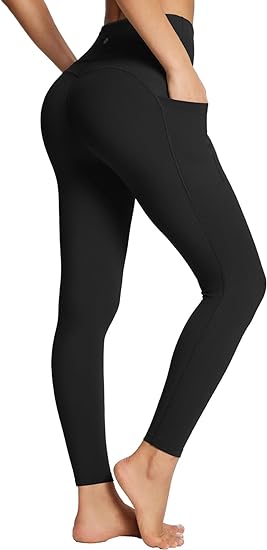 Photo 1 of BALEAF Women's Leggings with Pockets Tummy Control Workout High Waisted Athletic Running 7/8 Ultra Soft Gym Yoga Ankle Pants