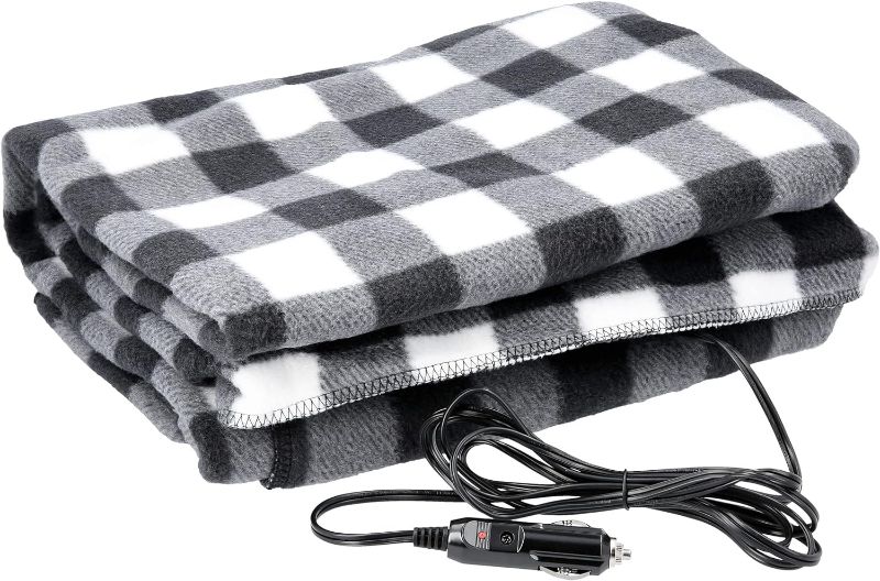 Photo 1 of *****item might similar*****Heated Car Blanket - 12-Volt Electric Blanket for Car, Truck, SUV, or RV - Portable Heated Throw - Camping Essentials by Stalwart (Black Plaid)