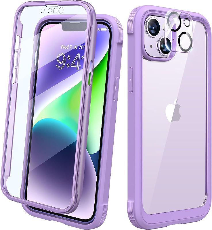 Photo 1 of Diaclara Designed for iPhone 14 Plus Case, Full Body Rugged Case with Built-in Touch Sensitive Anti-Scratch Screen Protector, with Camera Lens Protector for iPhone 14 Plus 6.7" (Peri Purple)