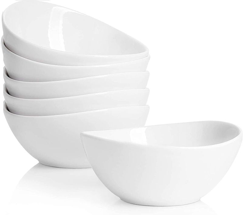 Photo 1 of 10 Ounce Small Bowls, Ceramic Dessert Bowls for Cereal, Soup, Ice Cream, Small Serving Bowls Set for Kitchen, Set of 6, White