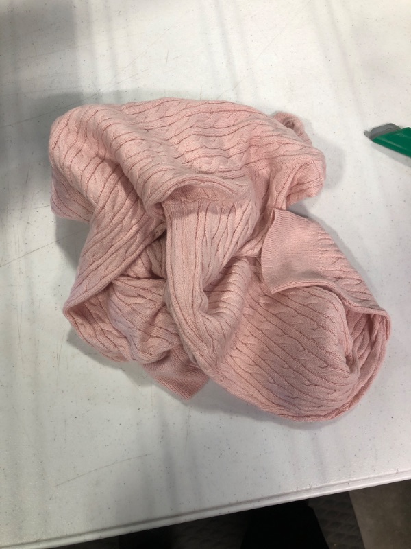 Photo 1 of Amazon Essentials Women's Lightweight Long-Sleeve Cable Crewneck Sweater (Available in Plus Size), Light Pink, Small
