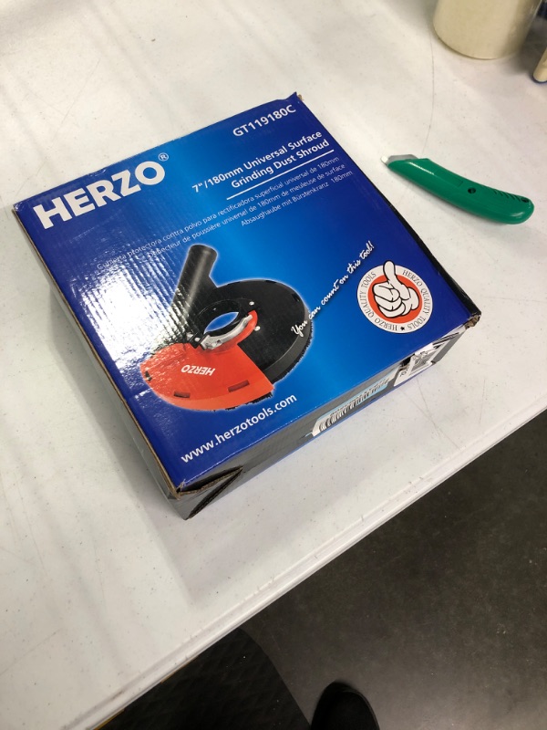 Photo 2 of *****missing parts and used as picture shows*****HERZO Universal Surface Grinding Dust Shroud for 7 Inch Angle Grinder Grinding Task 180mm
