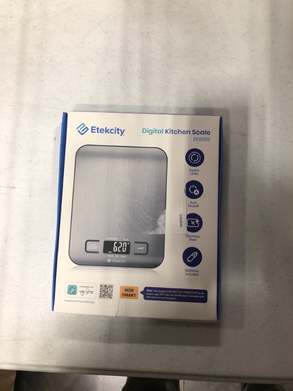 Photo 2 of *new open box**
Etekcity Food Kitchen Scale, Digital Grams and Ounces for Weight Loss, Baking, Cooking, Keto and Meal Prep, Small, 304 Stainless Steel