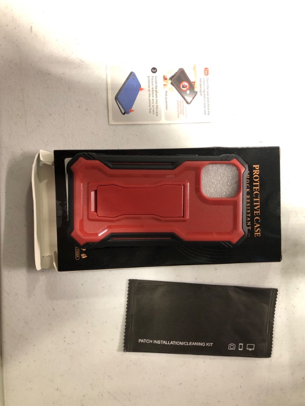 Photo 2 of ***new open box***
ExoGuard Compatible with iPhone 12 Mini Case, Rubber Shockproof Full-Body Cover Case Built-in Screen Protector with Kickstand for iPhone 12 Mini 5.4 inch Phone (Red)