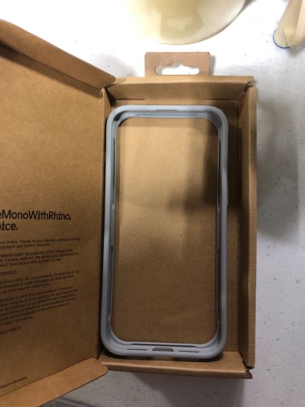 Photo 1 of **new open box**
RhinoShield Bumper Case Compatible with [iPhone 15 Pro Max] | CrashGuard - Shock Absorbent Slim Design Protective Cover 3.5M / 11ft Drop Protection - Platinum Gray iPhone 15 Pro Max - Platinum Gray