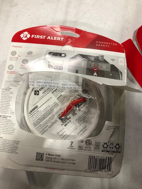 Photo 3 of *** New open box ***
First Alert Z-Wave Smoke Detector & Carbon Monoxide Alarm, Works with Ring Alarm Base Station, 2nd Generation Z-Wave Combo - 2nd Generation Alarm