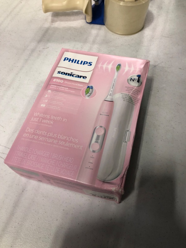 Photo 4 of **new open box**
Philips Sonicare ProtectiveClean 6100 Rechargeable Electric Power Toothbrush, Pink, HX6876/21 Handle Only Pink