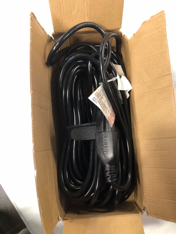 Photo 2 of 50 FT 16 Gauge Black Indoor Outdoor Extension Cord Waterproof, Flexible Cold Weather 3 Prong Electric Cord Outside, 13A 1625W 125V 16AWG SJTW, ETL Listed HUANCHAIN Black 50 foot