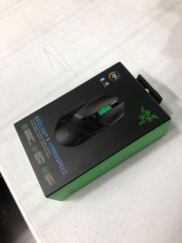 Photo 2 of ** lightly used. missing charging cord and aa batteries*** ** NEEDS NEW USB DONGLE** 
Razer Basilisk V3 X HyperSpeed Customizable Wireless Gaming Mouse: Mechanical Switches Gen-2-5G Advanced 18K Optical Sensor - Chroma RGB 9 Programmable Controls 535 Hr B
