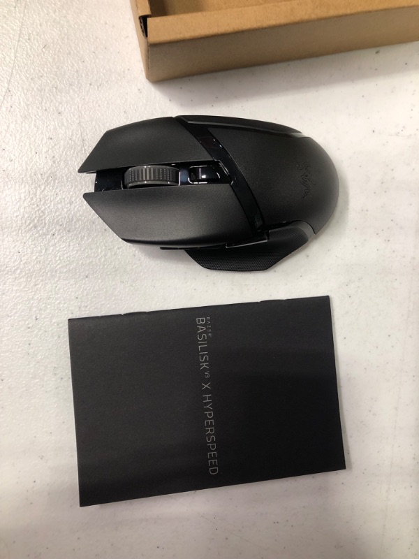 Photo 3 of ** lightly used. missing charging cord and aa batteries*** ** NEEDS NEW USB DONGLE** 
Razer Basilisk V3 X HyperSpeed Customizable Wireless Gaming Mouse: Mechanical Switches Gen-2-5G Advanced 18K Optical Sensor - Chroma RGB 9 Programmable Controls 535 Hr B
