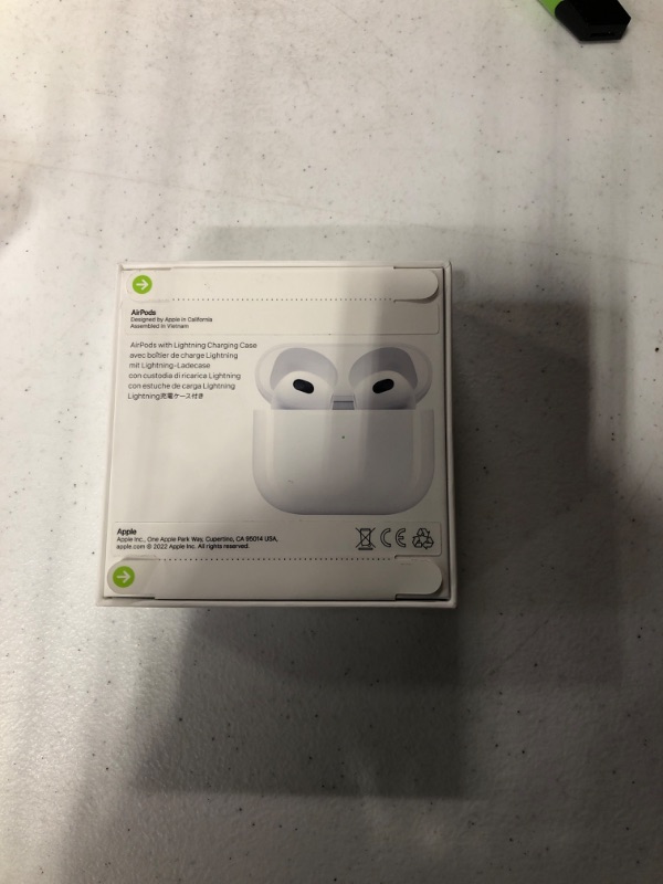 Photo 2 of *** factory sealed***
Apple AirPods with Lightning Charging Case (3rd Generation)