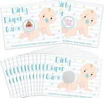 Photo 1 of 60 Pieces Baby Shower Scratch off Game Funny Raffle Cards Baby Shower Party Games Decorations Cute Activity for Baby Shower Activity and Idea for Boy Girl (Nude Color)