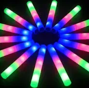 Photo 1 of 50Pcs Foam Glow Sticks Bulk Party Pack, 16‘’Big Led Light Up Foam Sticks with 3 Flashing Effect, Glow in The Dark Party Supplies Favors for Wedding, Adults/Kids Birthday, Disco Dance Floor Party, DJ
