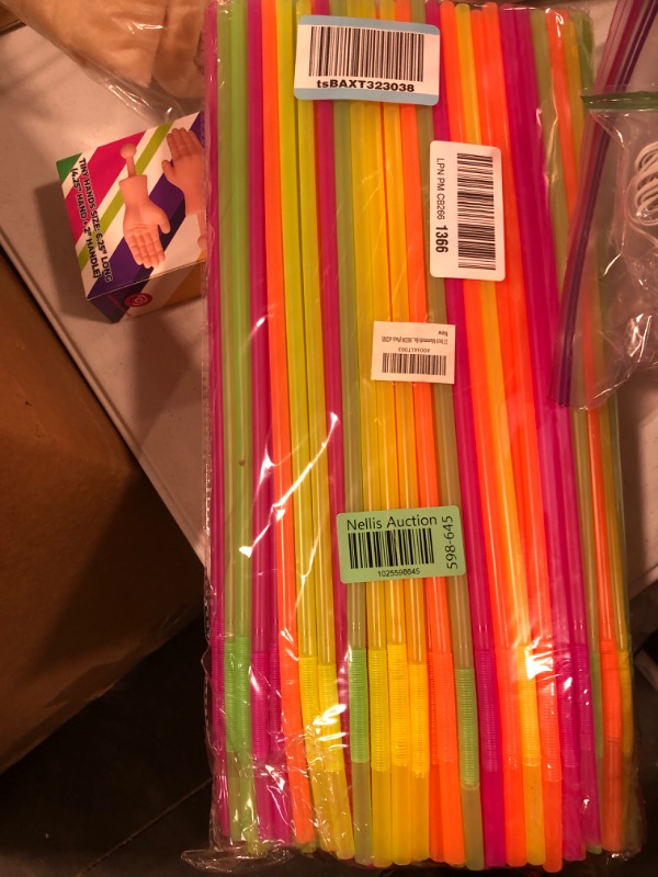 Photo 2 of 17 IN Extra Long Disposable Straws ASSORTED NEON Assorted Color Party Straws Disposable Straws Flexible Straws Drinking Plastic Straws Reusable Straws Cocktail Straws Disposable Flexible