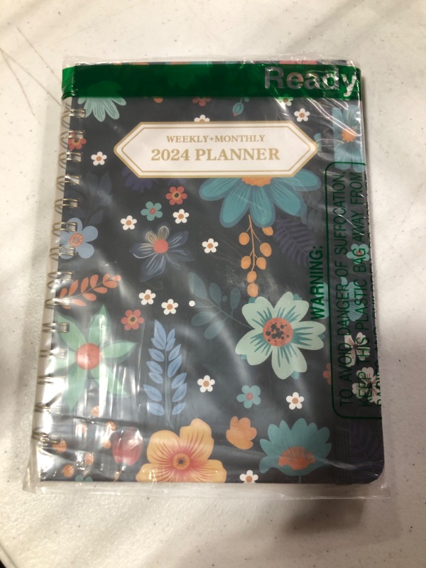 Photo 2 of Stilip 2024 Planner Weekly and Monthly 6.1"*8.5",Planner 2024 Jan.2024 - Dec.2024,Achieve Your Goals with this 2024 Monthly Planner Spiral Bound, Perfect for Productivity - Clover A0.8-Clover