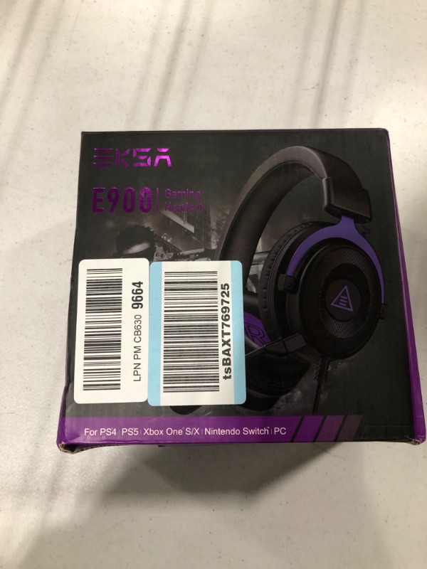 Photo 2 of EKSA E900 Headset with Microphone for PC, PS4,PS5, Xbox - Detachable Noise Canceling Mic, 3D Surround Sound, Comfort Sturdy, Wired Headphone for Gaming, Computer, Laptop, Switch, Handheld (3.5MM Jack) E900 Purple