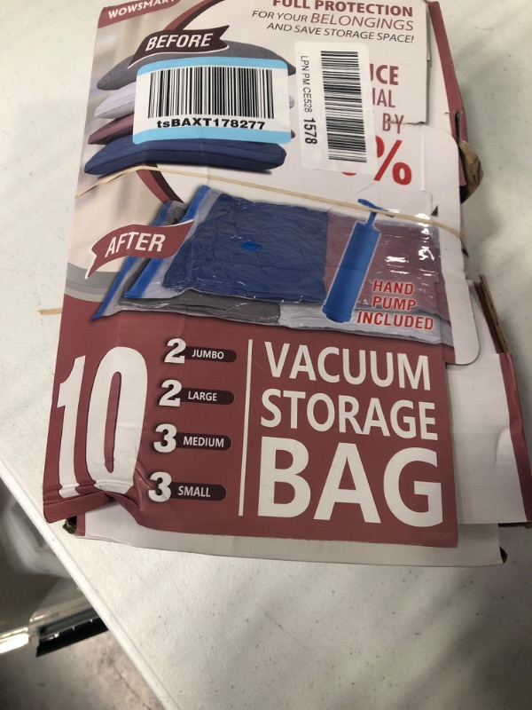 Photo 1 of 12 Space Saver Vacuum Storage Bags, Vacuum Sealed Storage Bags (3 Jumbo/3 Large/3 Medium/3 Small) with Hand Pump, Vacuum Seal Bags for Clothing, Comforters, Pillows, Towel, Blanket Storage, Bedding 12 Combo