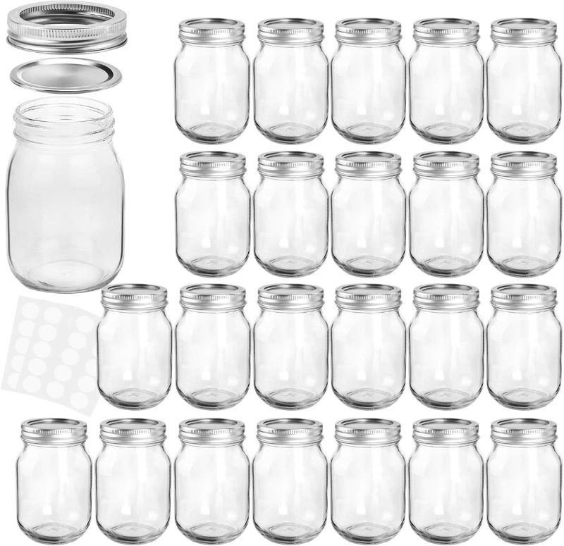 Photo 1 of KAMOTA Mason Jars 12 oz With Regular Lids and Bands