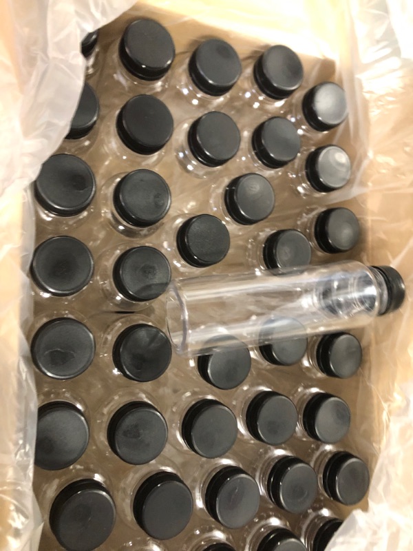 Photo 3 of 40pcs 12oz Plastic Juice Bottles with Caps, Empty PET Disposable Plastic Bottles Bulk with Black Tamper Evident Lids for Juicing, Drinking and Other Beverages