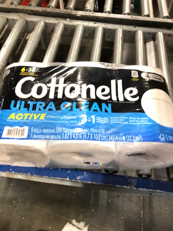 Photo 2 of Cottonelle Ultra Clean Toilet Paper with Active CleaningRipples Texture, Strong Bath Tissue, 6 Family Mega Rolls (6 Family Mega Rolls = 33 Regular Rolls), 388 Sheets per Roll