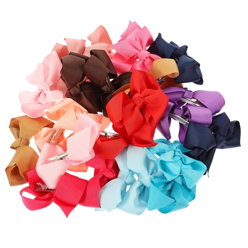 Photo 1 of 24pcs Bow Headband Moños Para Bowknot Barrette Bows Hairpin for Kids Girls Hair Bows Girl Headdress Hair Accessories for Kids Girl Hair Bows Child Bubble Flower Bow Tie Polyester