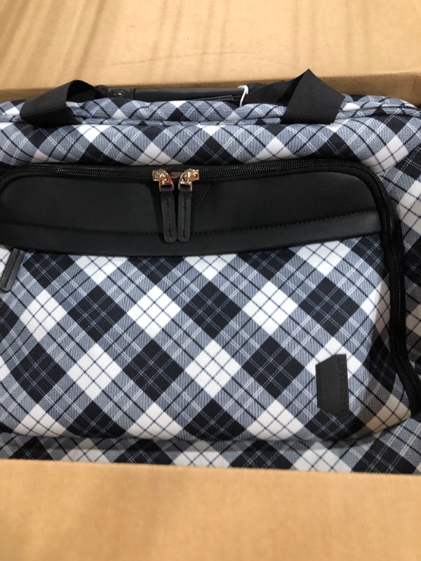 Photo 3 of BAGSMART 17.3 Inch Rolling Laptop Bag Women Men,Rolling Briefcase for Women with Wheels,Rolling Computer Bags Laptop Case for Work Travel Business,Black & White Plaid