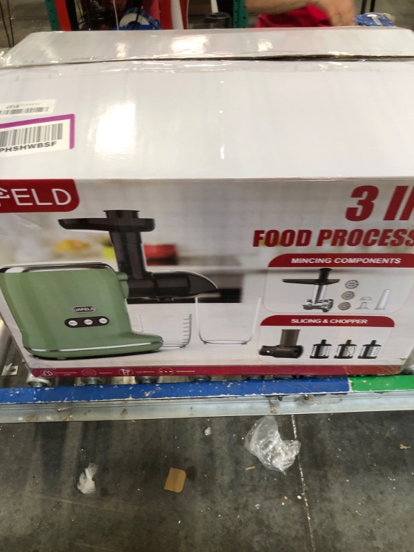 Photo 1 of **USED** Cold Press Juicer, Masticating Juicer Machines for vegetable and fruit with Reverse Function/Upgraded 7 segment spiral system 92% High Juice Yield Quiet Motor Ideal for Home, Meat Ginder