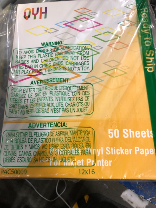 Photo 1 of Premium Printable Vinyl Sticker Paper for Inkjet Printer - 70 Matte White Labels Waterproof Dry Quick Vivid Color Decal Tear Resistance Letter Size 8.5"x11" Sheets for Cricut