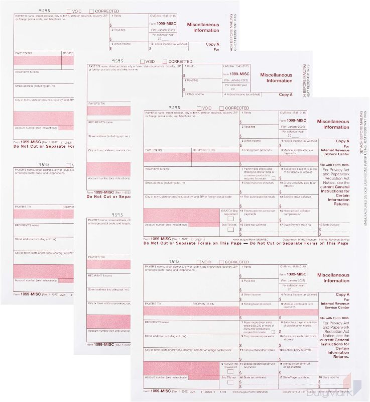 Photo 1 of 1099 MISC Copy A 2023 Tax Federal Income Form, 100 Laser Tax recipients Pack, (50 Sheets) Compatible with QuickBooks and Accounting Software,
